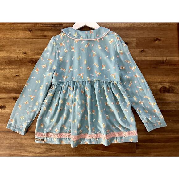 Matilda Jane Choose Your Own Path Entomology Blue Long Sleeve Rayon Top 10 - Picture 9 of 9